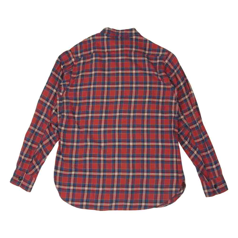 SASAFRAS ササフラス Botanical Scout Apron Shirt ボタニカル スカウト エプロン チェック シャツ レッド系 S【中古】