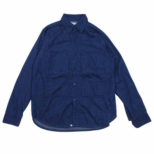 SASAFRAS ササフラス チンストラップ デニム インディゴ シャツ インディゴブルー系 S【中古】