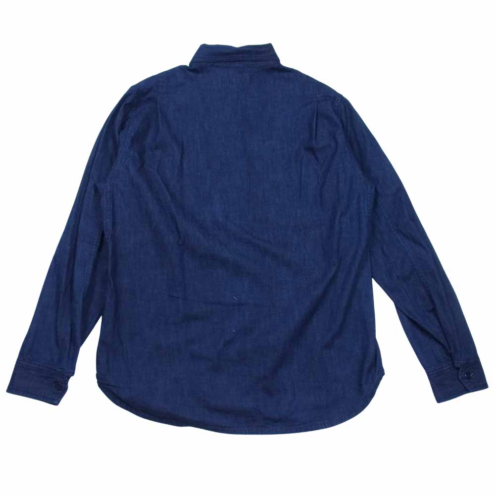 SASAFRAS ササフラス チンストラップ デニム インディゴ シャツ インディゴブルー系 S【中古】
