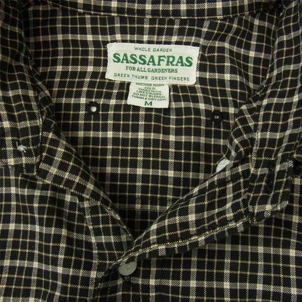SASAFRAS ササフラス GREEN THUMB グリーン サム チェック シャツ ブラック系 M【中古】