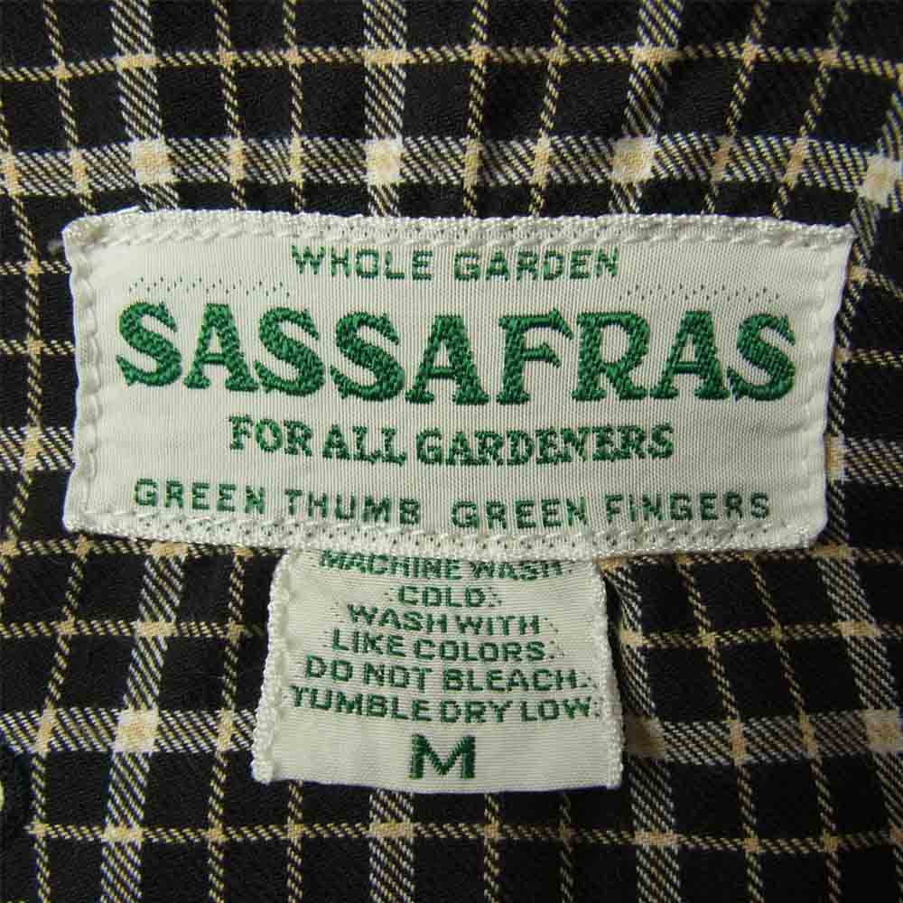 SASAFRAS ササフラス GREEN THUMB グリーン サム チェック シャツ ブラック系 M【中古】