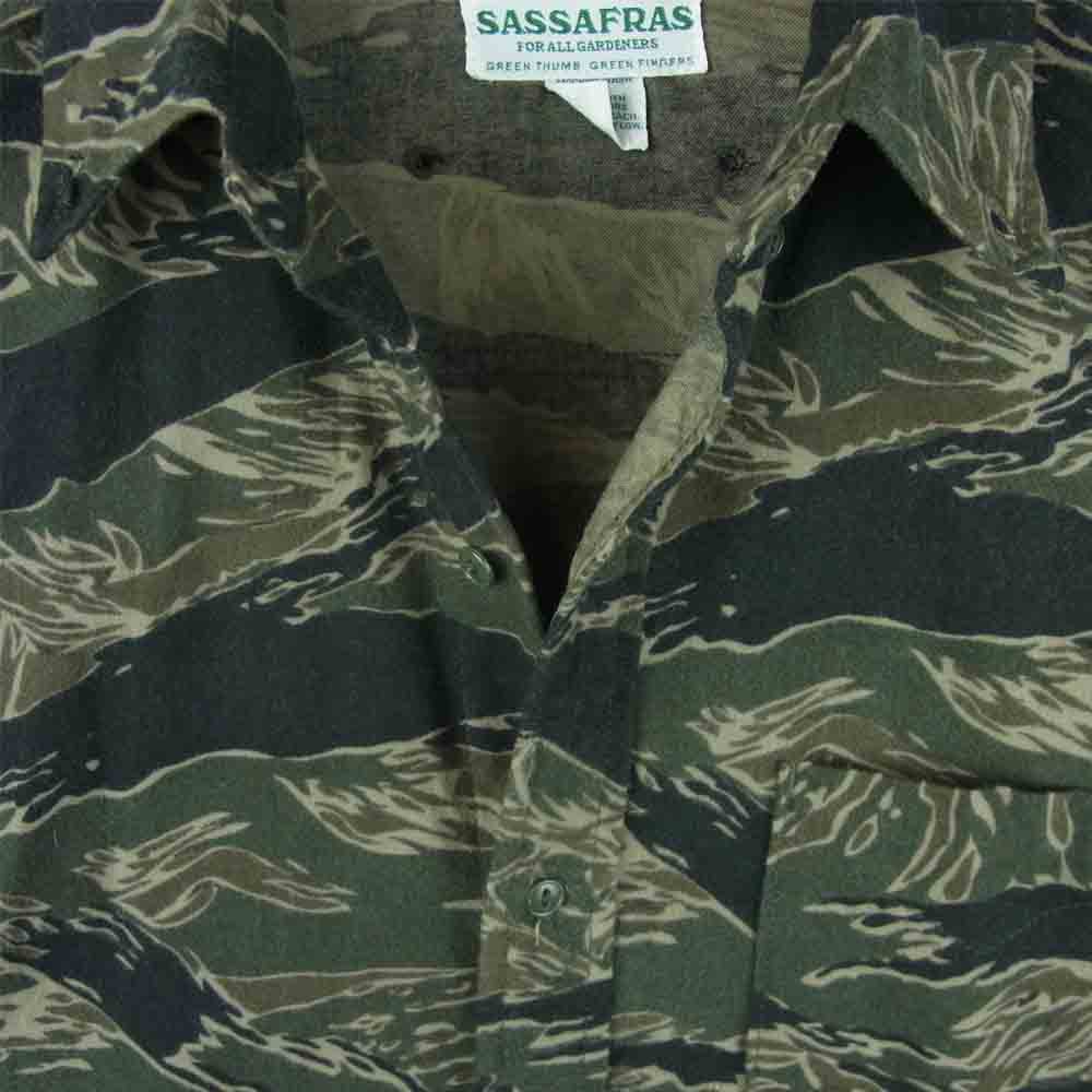 SASAFRAS ササフラス GREEN THUMB グリーン サム カモ 長袖 シャツ カーキ系 S【中古】