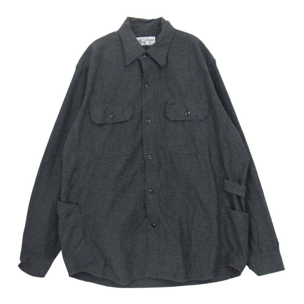 SASAFRAS ササフラス Gardener Shirt ガーデナー チンストラップ シャツ グレー系 M【中古】
