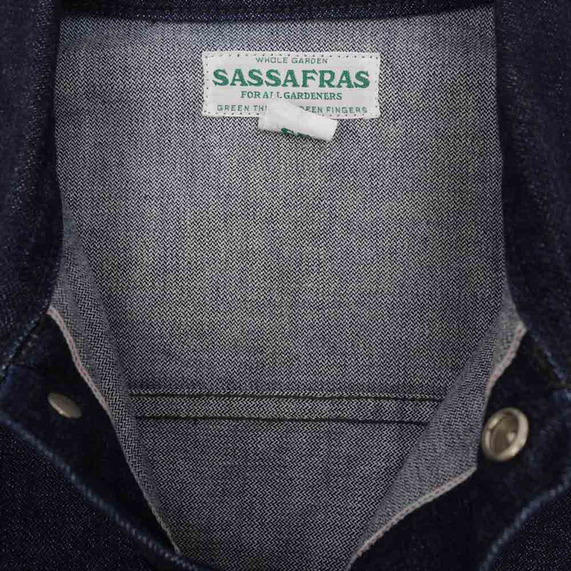SASAFRAS ササフラス Gardener jacket denim ガーデナー デニム ジャケット インディゴブルー系 S【中古】