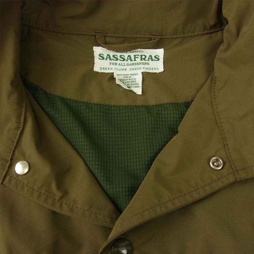 SASAFRAS ササフラス GARDENER CAP JACKET ガーデナー キャップ ジャケット オリーブ カーキ系 S【中古】
