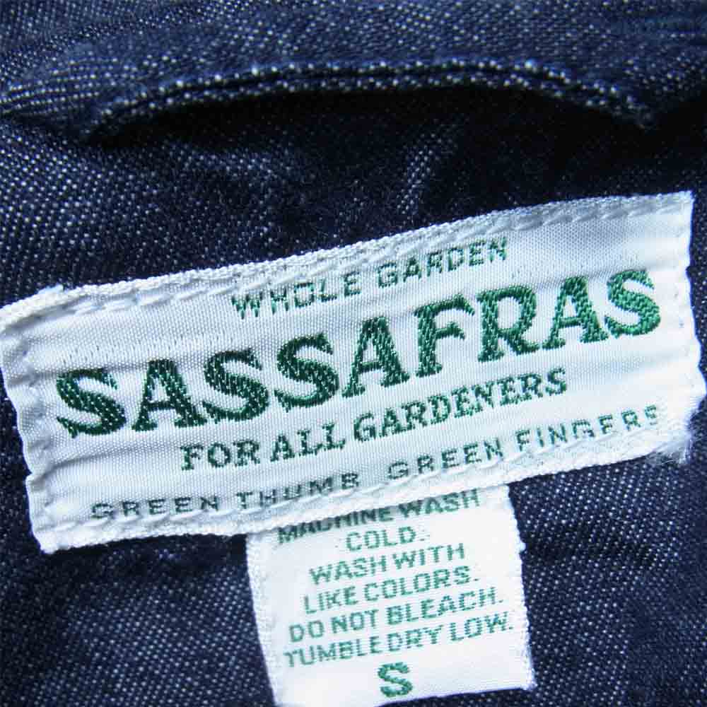 SASAFRAS ササフラス GARDENER CAP JACKET デニム ガーデナー キャップ ジャケット インディゴブルー系 S【中古】