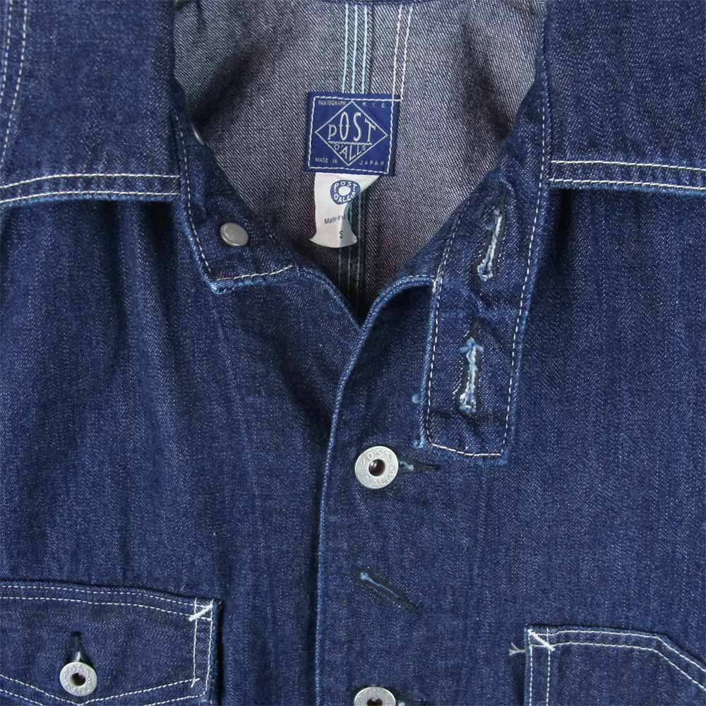 POST OVERALLS ポストオーバーオールズ ENGINEERS' JACKET エンジニア ガチャポケ デニム カバーオール ジャケット インディゴブルー系 S【美品】【中古】