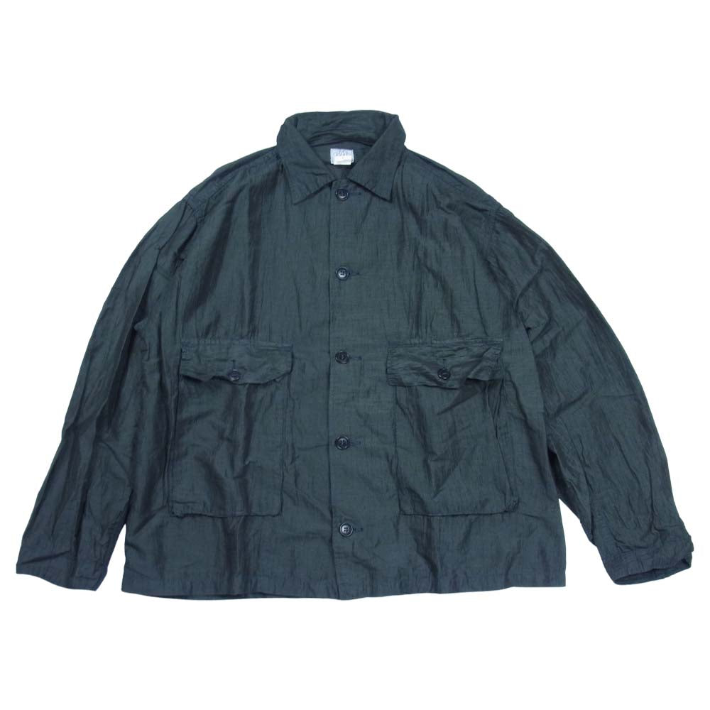 POST OVERALLS ポストオーバーオールズ WALKABOUT2 ウォークアバウト リネン カバーオール シャツ ジャケット グレー系 M【中古】