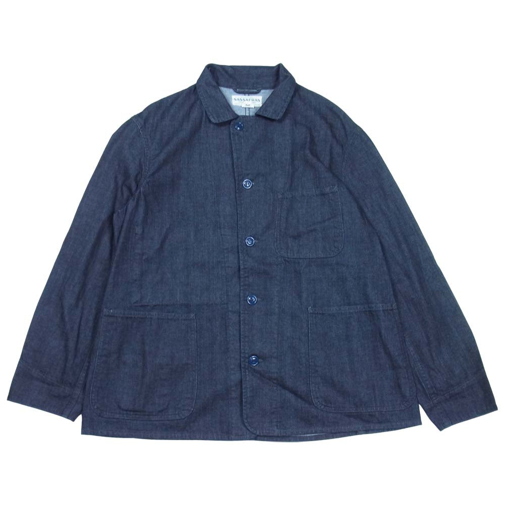 SASAFRAS ササフラス SPRAYER JACKET スプレイヤー 3ポケット デニム カバーオール ジャケット インディゴブルー系 S【中古】