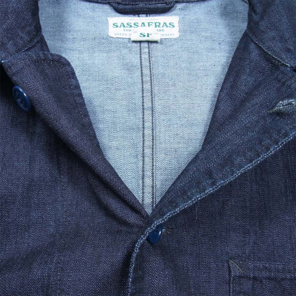 SASAFRAS ササフラス SPRAYER JACKET スプレイヤー 3ポケット デニム カバーオール ジャケット インディゴブルー系 S【中古】