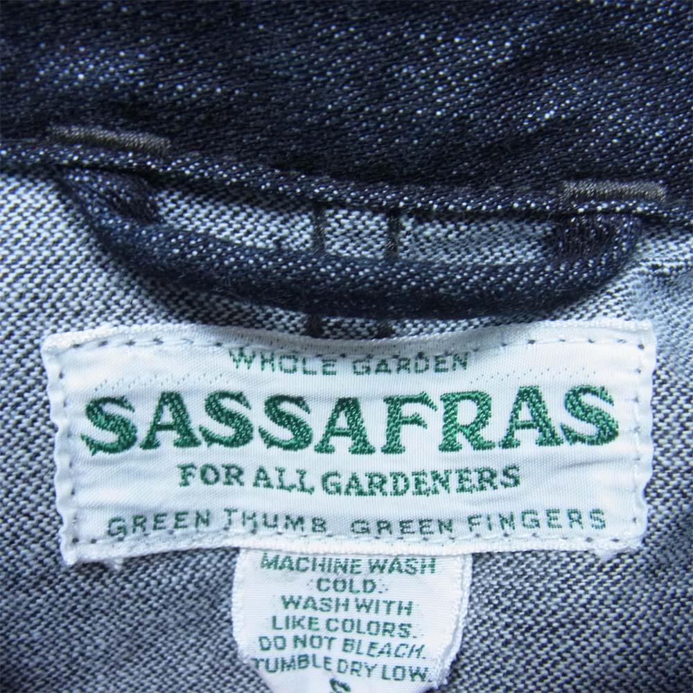 SASAFRAS ササフラス SPRAYER JACKET スプレイヤー 3ポケット デニム カバーオール ジャケット インディゴブルー系 S【中古】