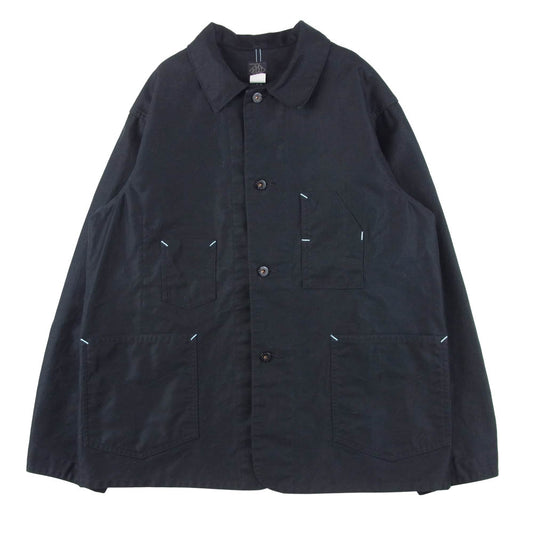 POST OVERALLS ポストオーバーオールズ DeLuxe Railroader レイルローダー ガチャポケ カバーオール ジャケット ブラック系 M【美品】【中古】