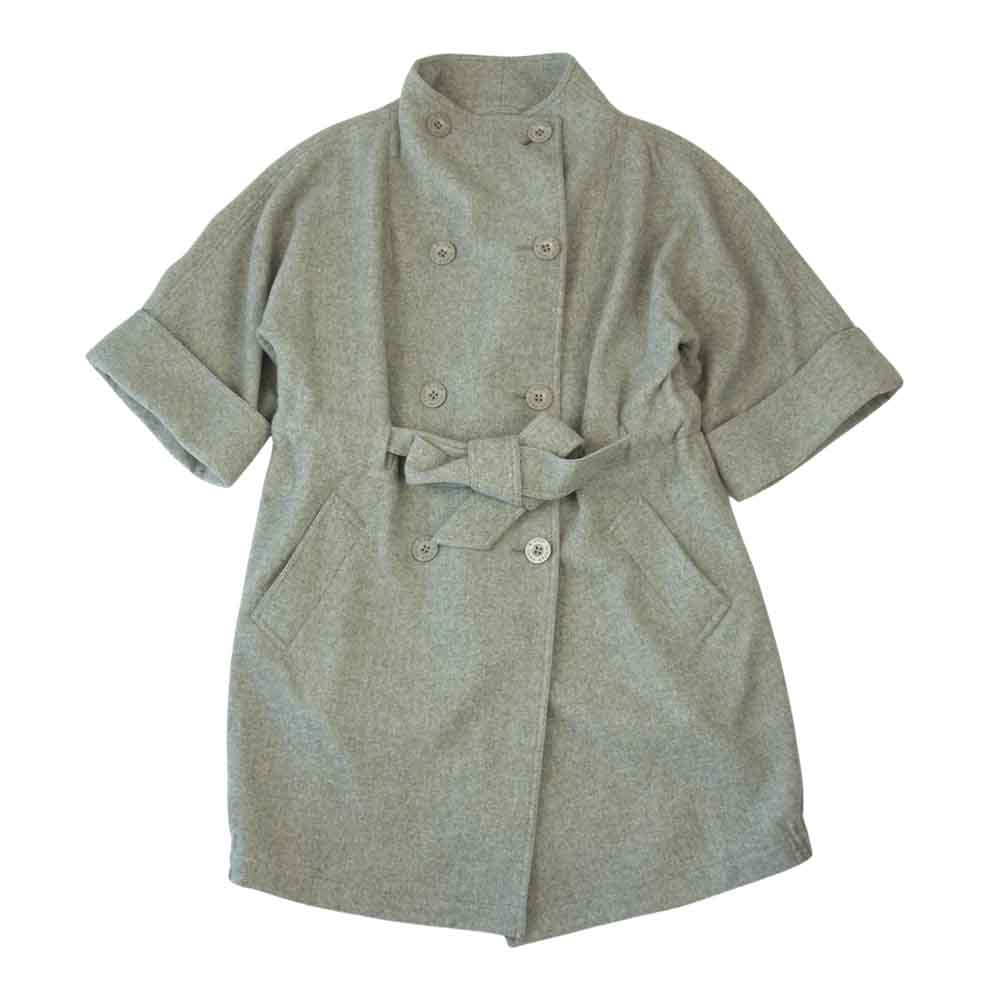 PAUL&JOE ポール＆ジョー 五分袖 ウール ベルテッド コート グレー系 38【中古】