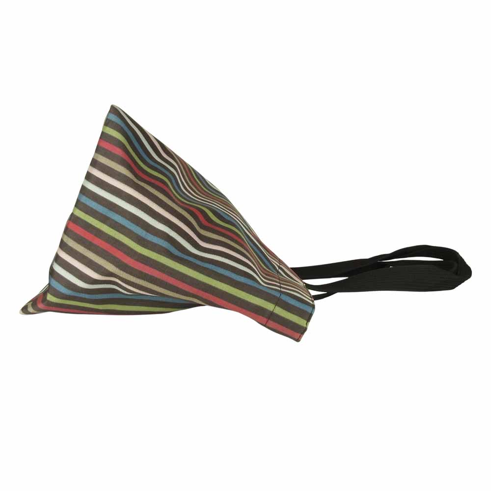 Herve Chapelier エルベ・シャプリエ 925N ナイロン 舟型 ショルダーL ストライプ バッグ マルチカラー系【中古】