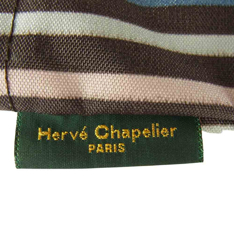 Herve Chapelier エルベ・シャプリエ 925N ナイロン 舟型 ショルダーL ストライプ バッグ マルチカラー系【中古】