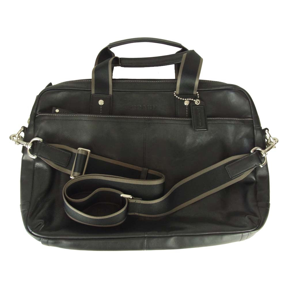 COACH コーチ 1361-F70812 レザー 2way ショルダー ブリーフケース ビジネスバッグ ブラック系【中古】