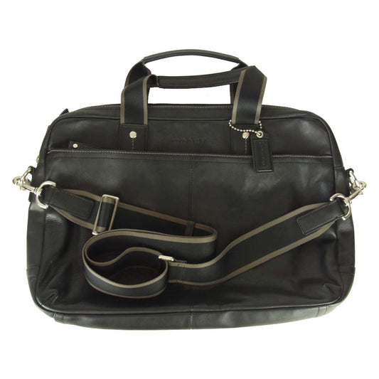 COACH コーチ 1361-F70812 レザー 2way ショルダー ブリーフケース ビジネスバッグ ブラック系【中古】