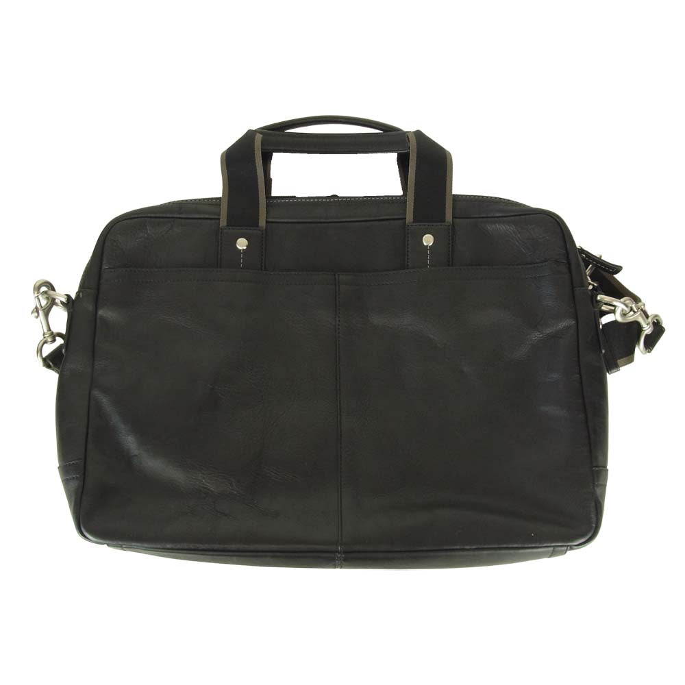 COACH コーチ 1361-F70812 レザー 2way ショルダー ブリーフケース ビジネスバッグ ブラック系【中古】