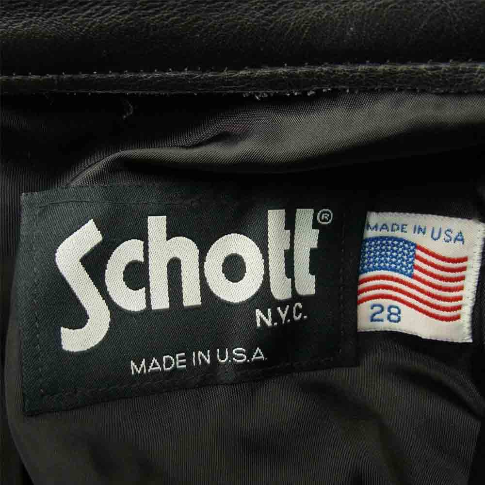 schott ショット 600 レザー パンツ ブラック系 28【中古】