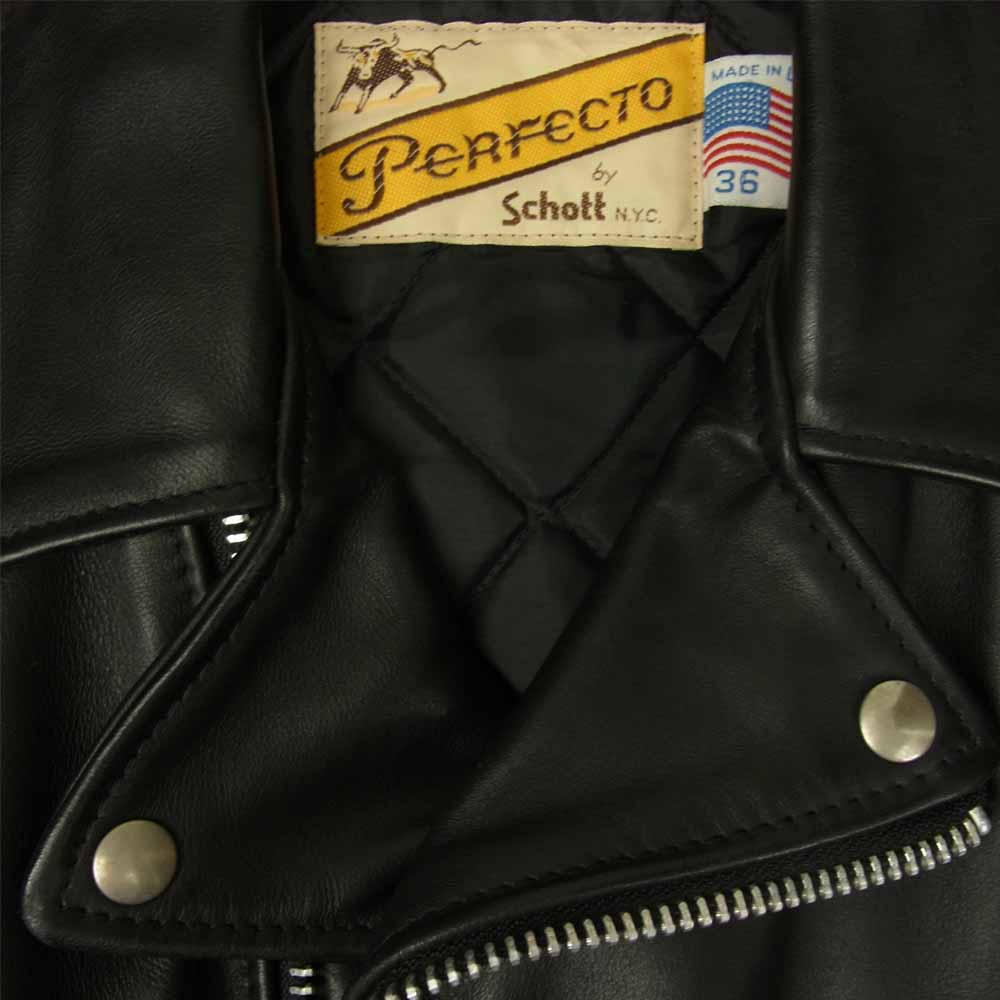 schott ショット 613UST ワンスター ダブル ライダース ジャケット ブラック系 36【中古】