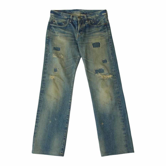 HYSTERIC GLAMOUR ヒステリックグラマー 4AP-2101 SP加工 小窓 リメイク スタッズ デニム パンツ インディゴブルー系 28【中古】