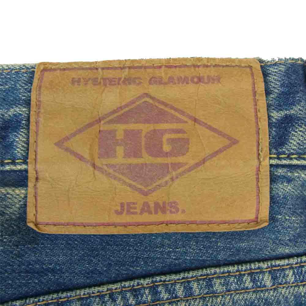 HYSTERIC GLAMOUR ヒステリックグラマー 4AP-2101 SP加工 小窓 リメイク スタッズ デニム パンツ インディゴブルー系 28【中古】
