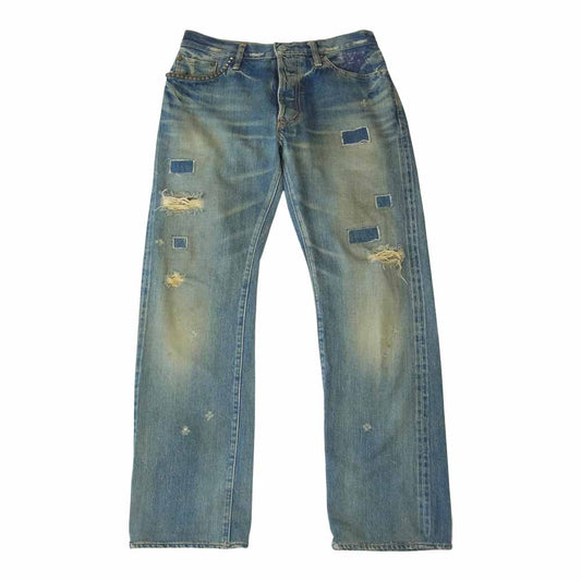 HYSTERIC GLAMOUR ヒステリックグラマー 4AP-1253 小窓 リメイク セルビッチ デニム パンツ インディゴブルー系 34【中古】