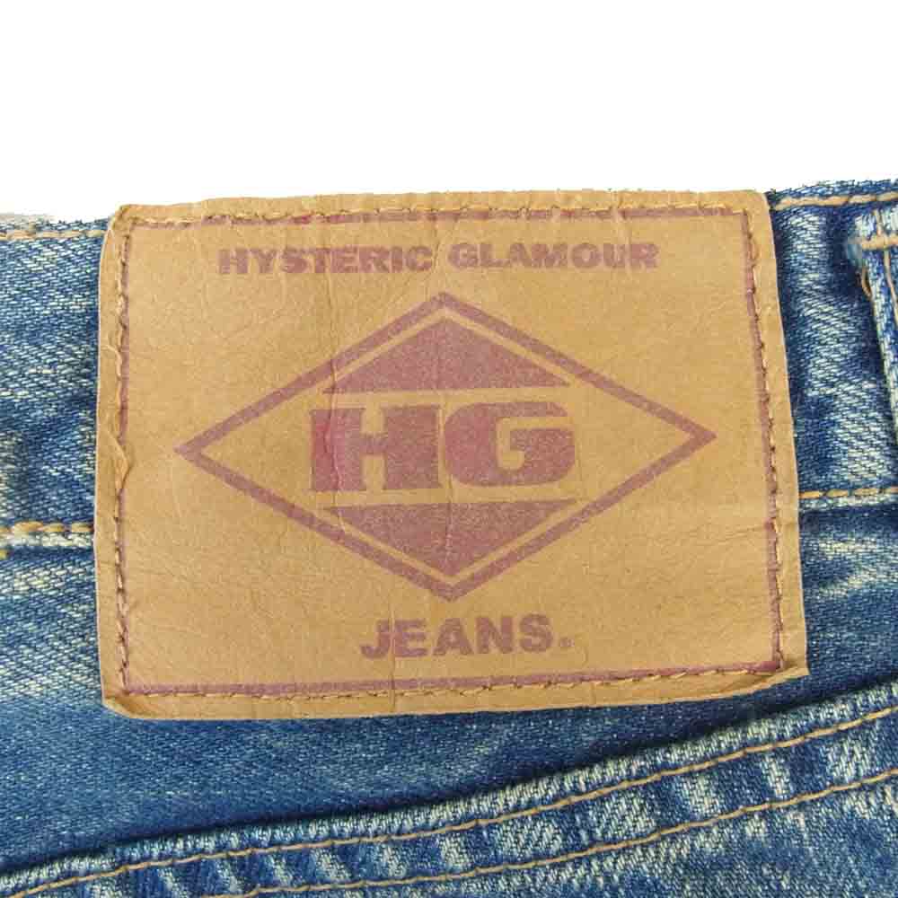 HYSTERIC GLAMOUR ヒステリックグラマー 4AP-1253 小窓 リメイク セルビッチ デニム パンツ インディゴブルー系 34【中古】