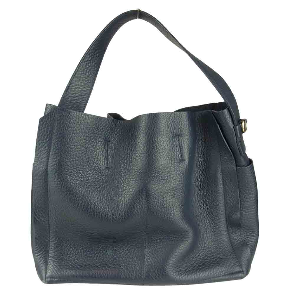 Furla フルラ レザー ワンショルダー トート バッグ ネイビー系【中古】