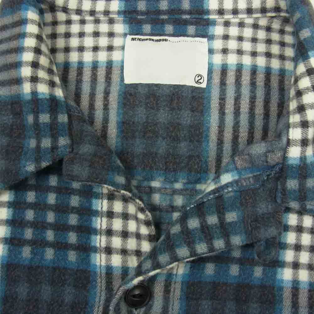 NEIGHBORHOOD ネイバーフッド AR.NH-SH-01 ネル チェック シャツ ネイビー系 M【中古】
