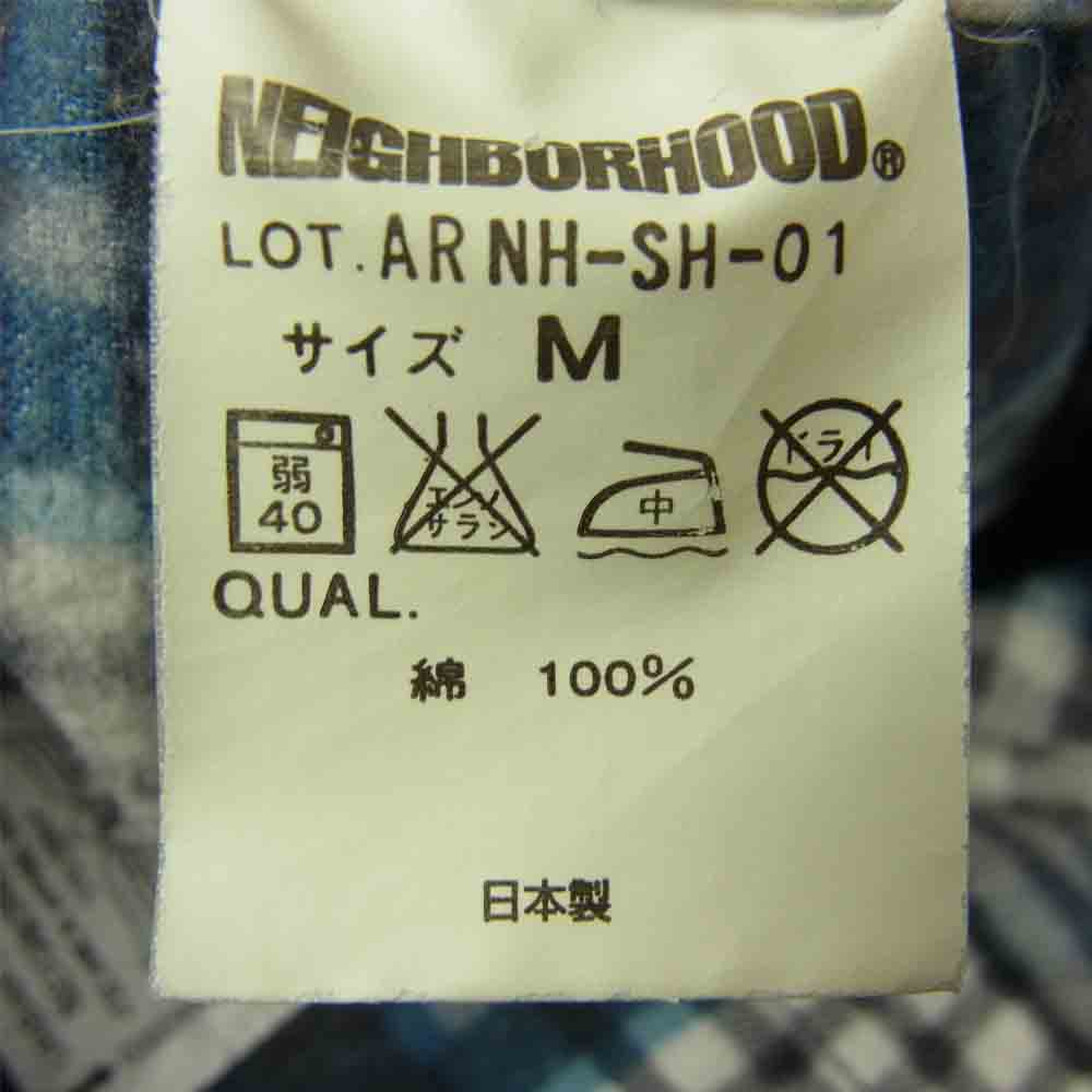 NEIGHBORHOOD ネイバーフッド AR.NH-SH-01 ネル チェック シャツ ネイビー系 M【中古】