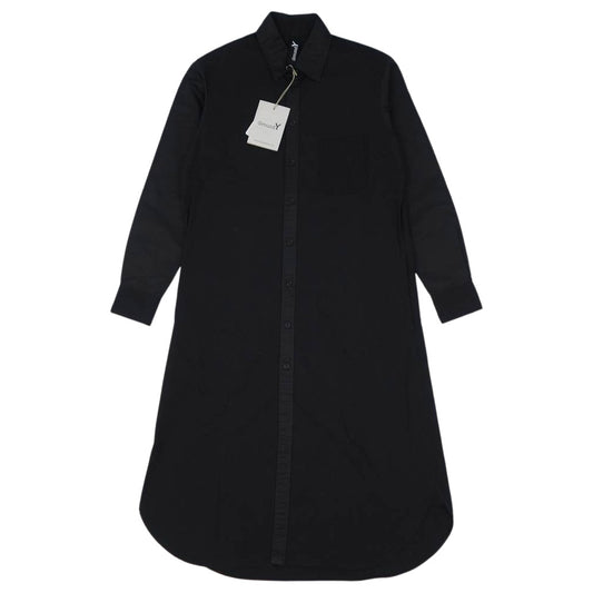 Yohji Yamamoto ヨウジヤマモト 21AW GM-B01-830 GroundY Material Patchwork Long Shirt Dress ロング シャツ ブラック系 03【新古品】【未使用】【中古】