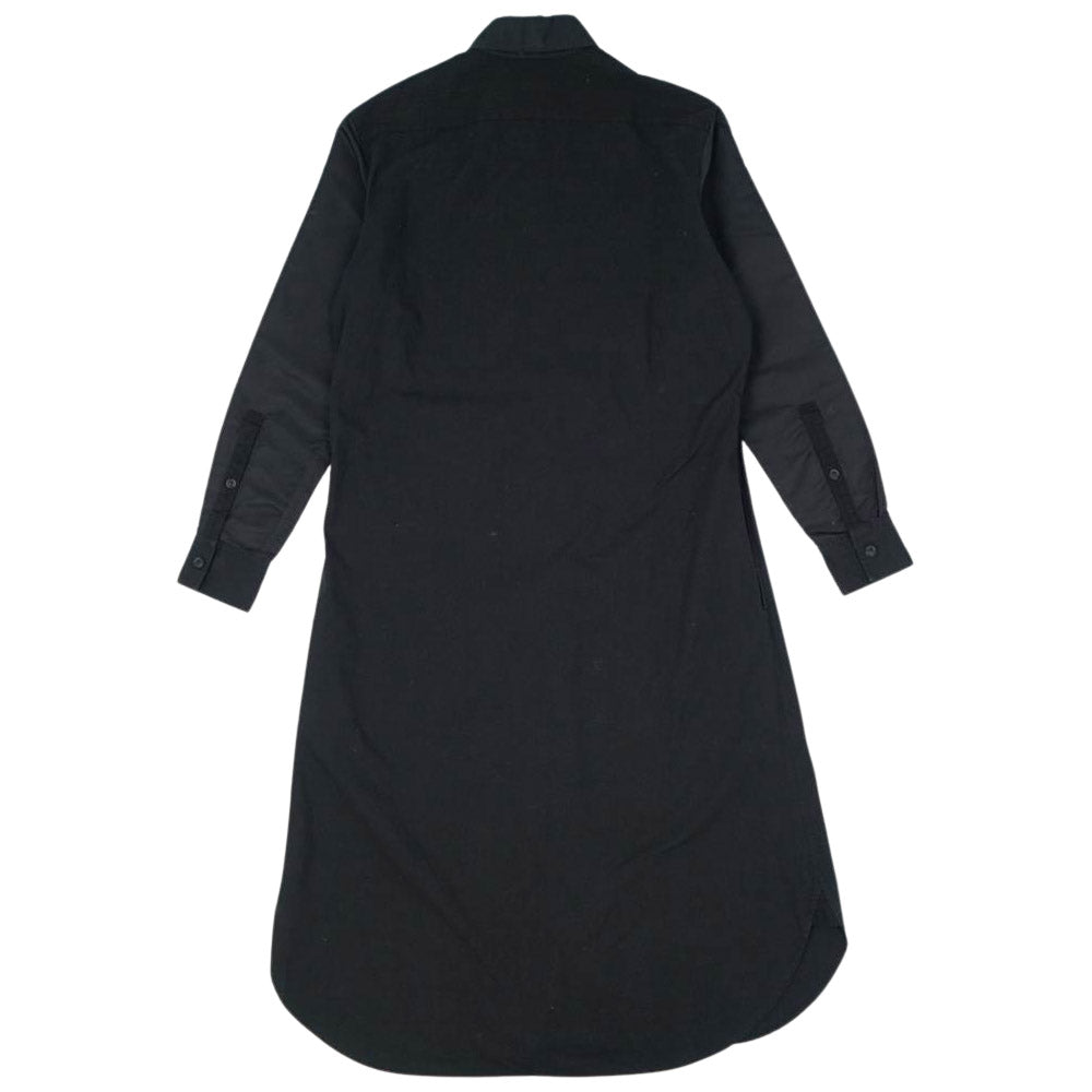 Yohji Yamamoto ヨウジヤマモト 21AW GM-B01-830 GroundY Material Patchwork Long Shirt Dress ロング シャツ ブラック系 03【新古品】【未使用】【中古】