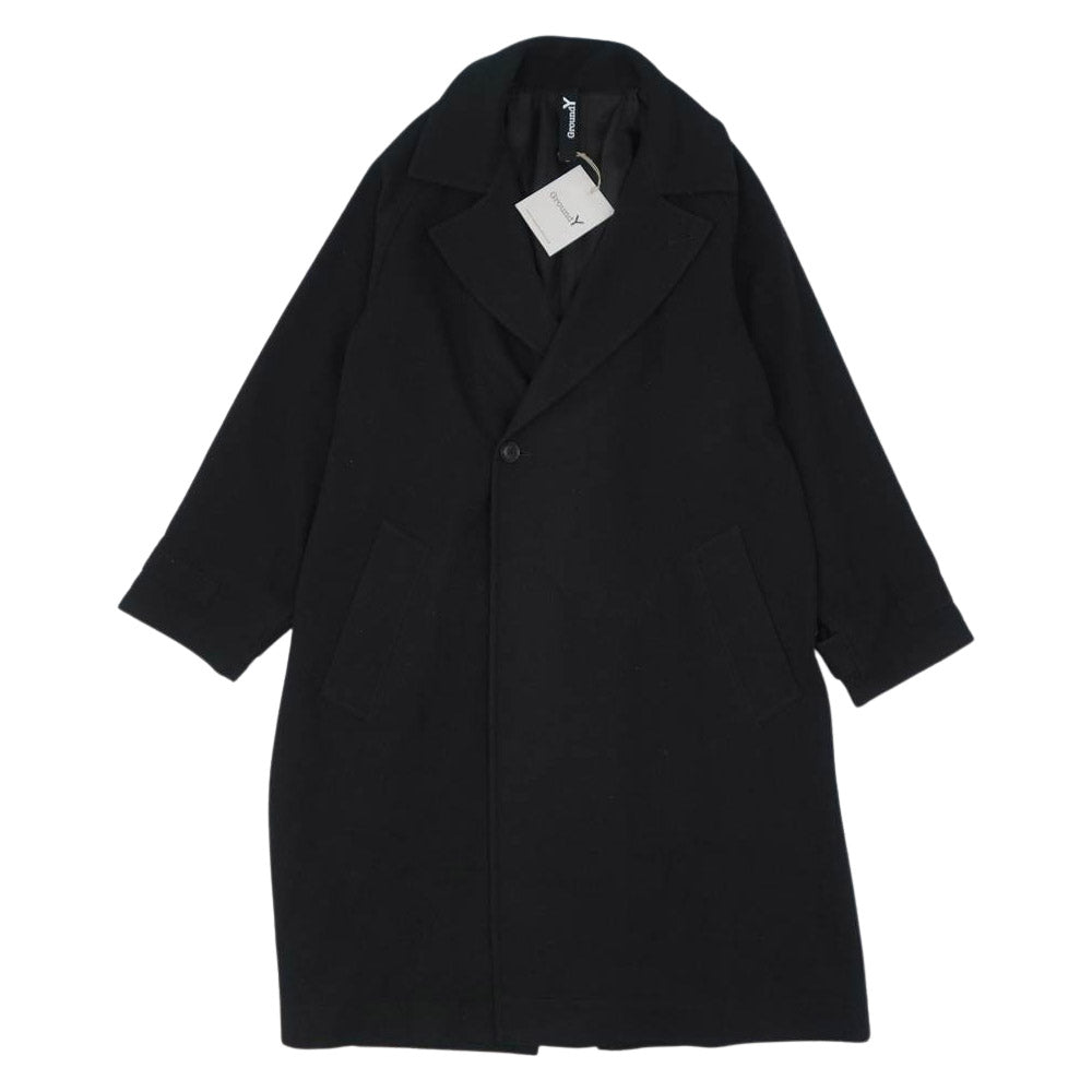 Yohji Yamamoto ヨウジヤマモト 21AW GM-C06-101 GroundY Raglan Big Coat ラグラン ビッグ コート ブラック系 03【美品】【中古】