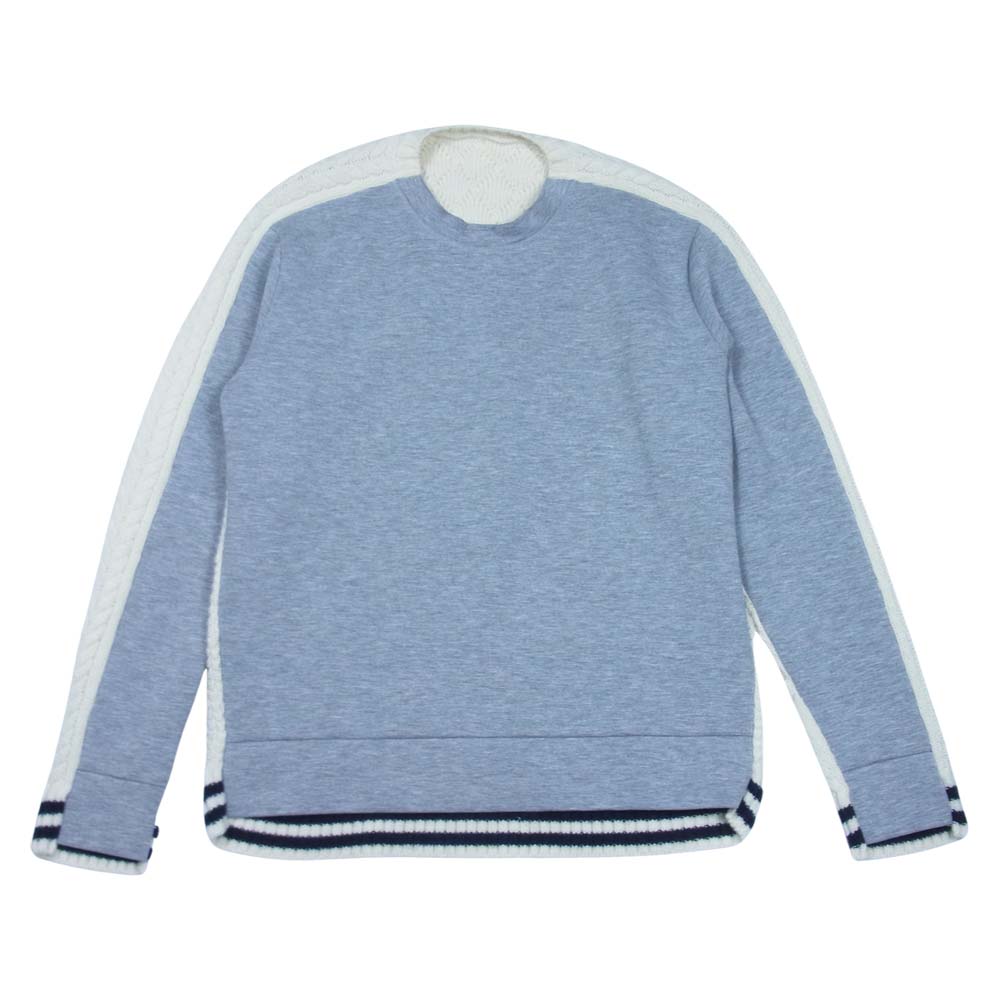 SOPHNET. ソフネット SOPH-202089 FABRIC MIX CREWNECK KNIT ファブリックミックス クルーネック ニット 灰×白系 L【中古】