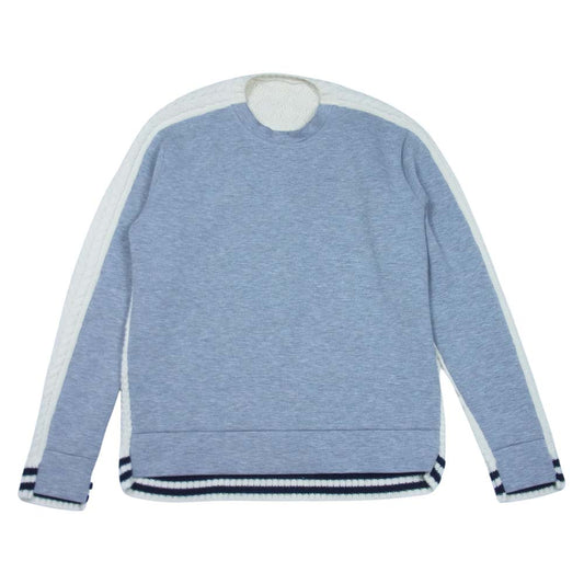 SOPHNET. ソフネット SOPH-202089 FABRIC MIX CREWNECK KNIT ファブリックミックス クルーネック ニット 灰×白系 L【中古】