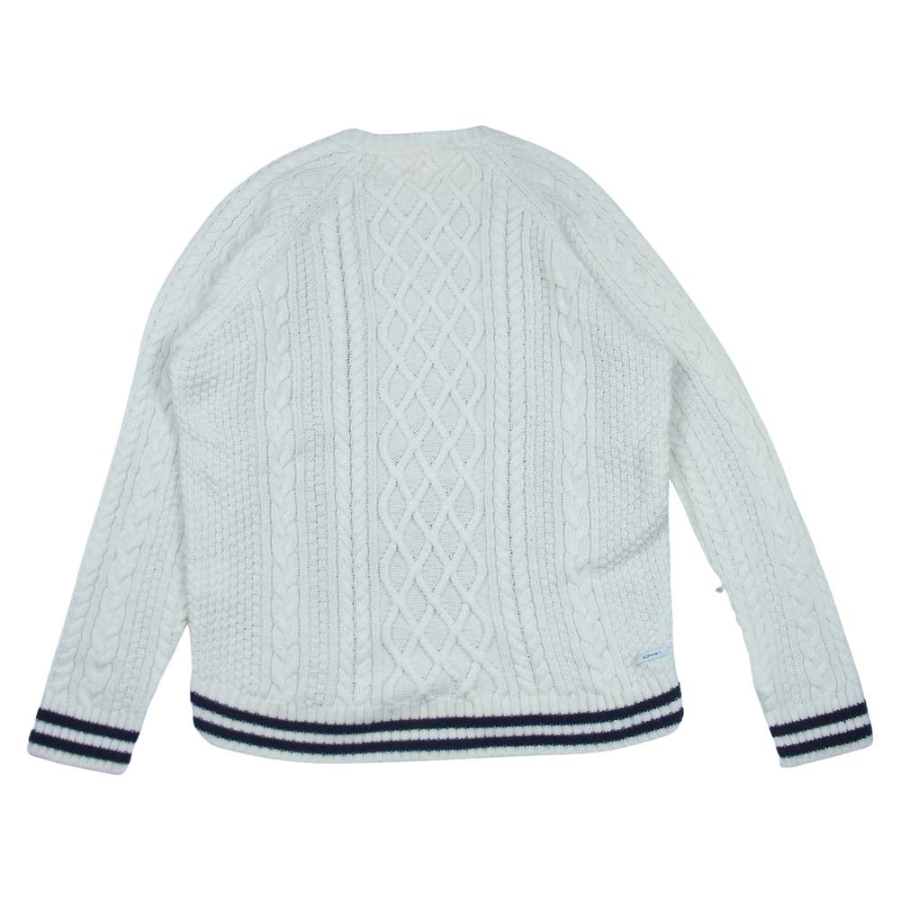SOPHNET. ソフネット SOPH-202089 FABRIC MIX CREWNECK KNIT ファブリックミックス クルーネック ニット 灰×白系 L【中古】