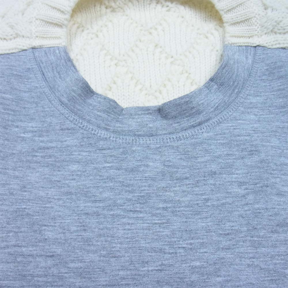 SOPHNET. ソフネット SOPH-202089 FABRIC MIX CREWNECK KNIT ファブリックミックス クルーネック ニット 灰×白系 L【中古】