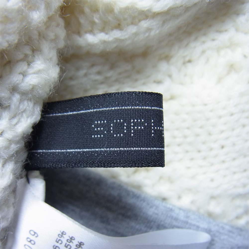 SOPHNET. ソフネット SOPH-202089 FABRIC MIX CREWNECK KNIT ファブリックミックス クルーネック ニット 灰×白系 L【中古】