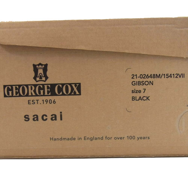 Sacai サカイ 未使用品 George Cox 21-02648M Double Sole Gibson 7 ジョージコックス ダブルソール ギブソン ブラック系 7【極上美品】【中古】