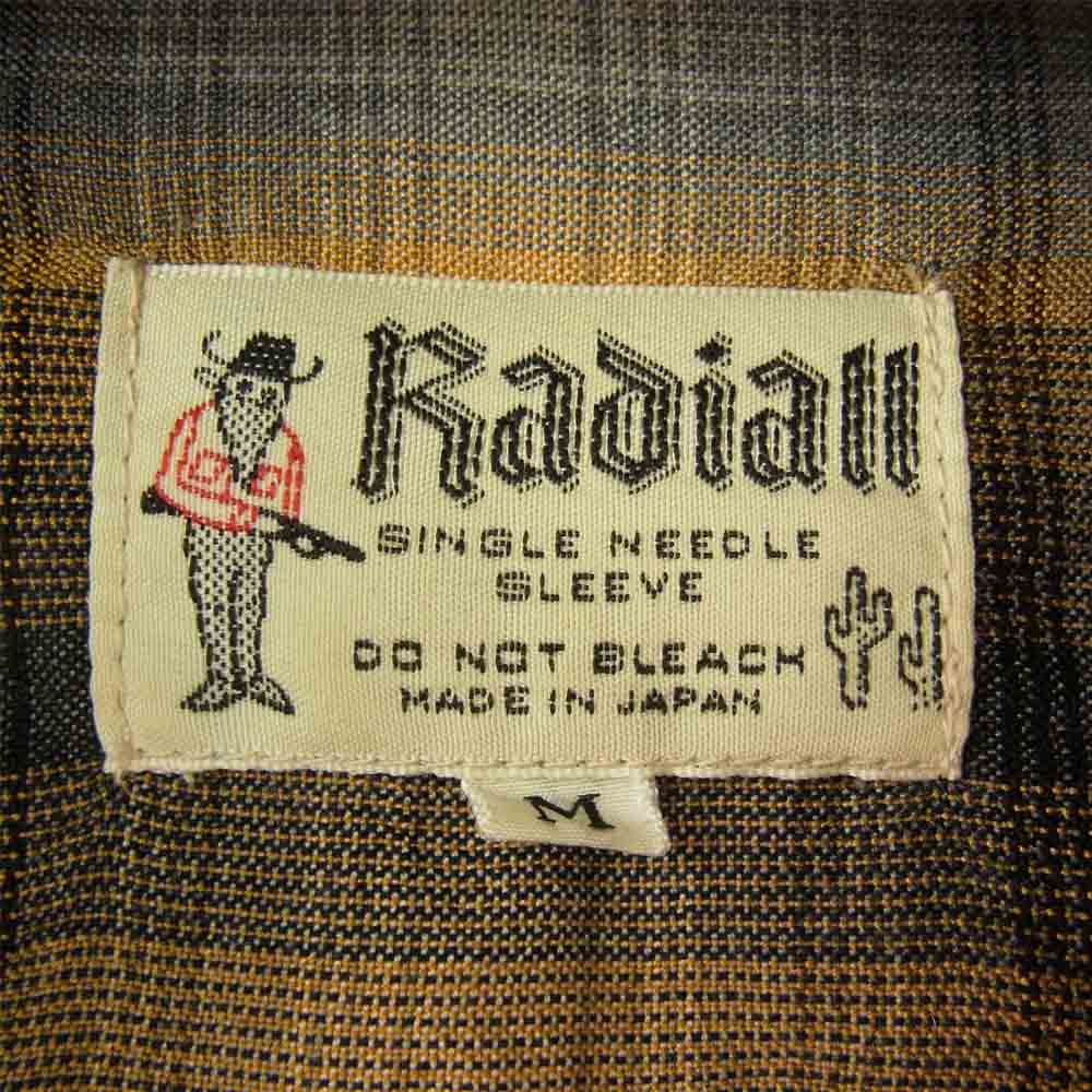 RADIALL ラディアル レーヨン オープンカラー 開襟 チェック シャツ ブラック系 イエロー系 M【中古】