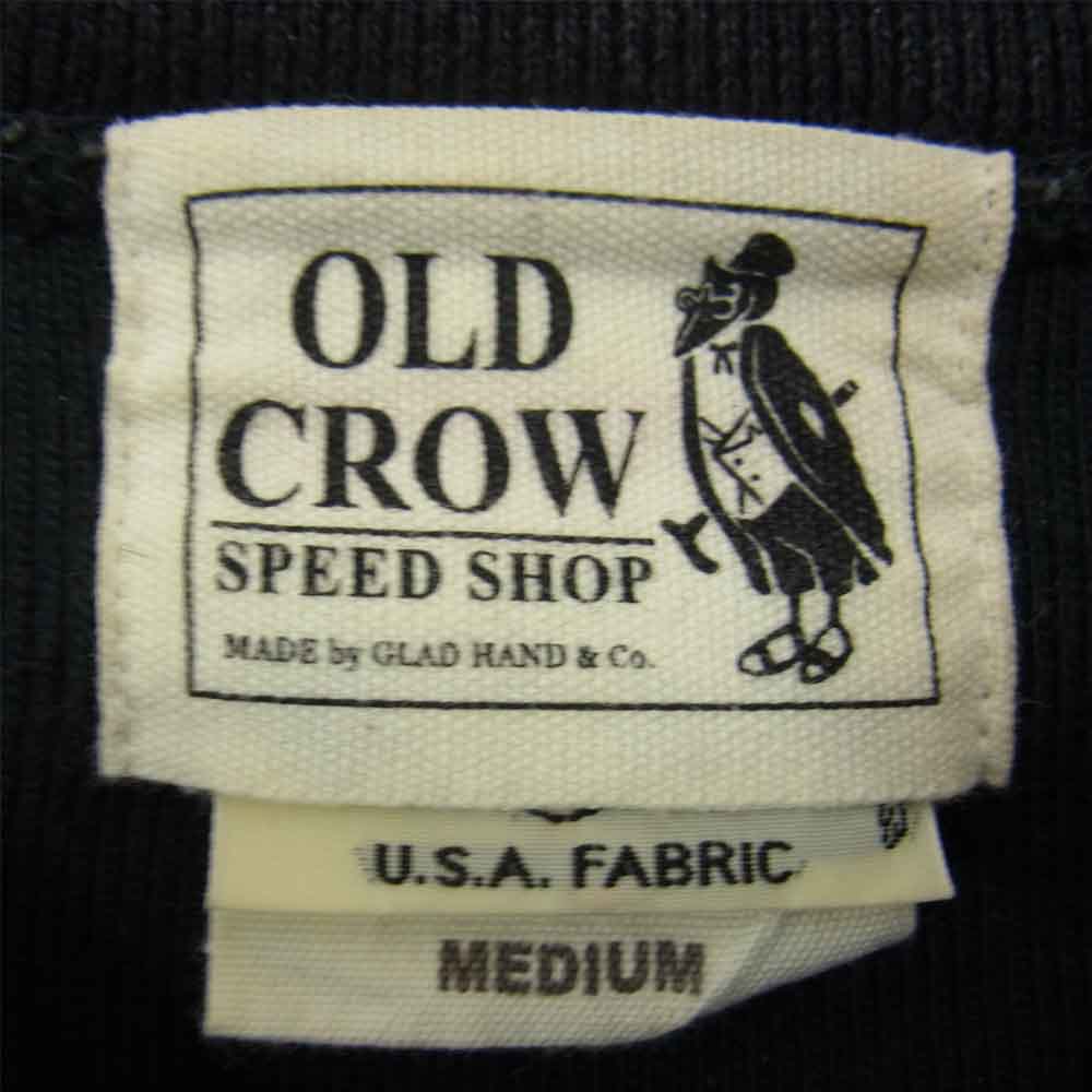 オールドクロウ OLD CROW SPEED SHOP プリント カットオフ スウェット トレーナー ブラック系 M【中古】