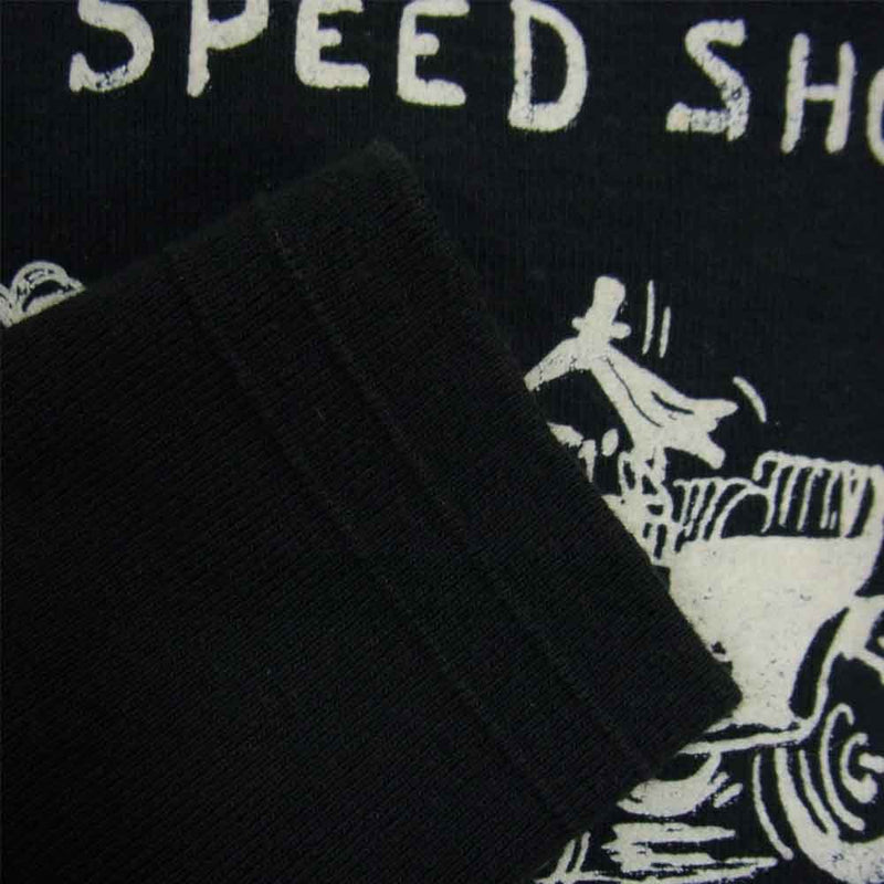 オールドクロウ OLD CROW SPEED SHOP プリント カットオフ スウェット トレーナー ブラック系 M【中古】