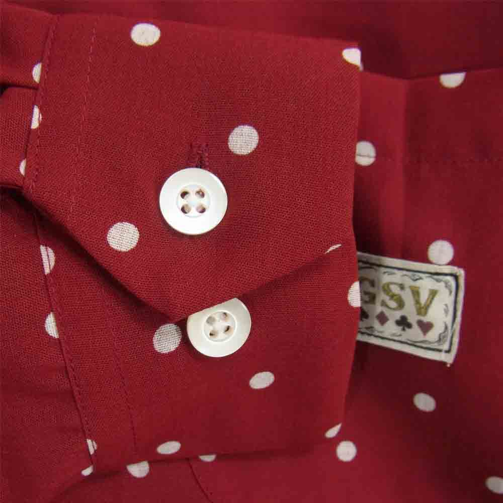 GANGSTERVILLE ギャングスタービル GSV-20-SS-15 DIAMONDS - L/S SHIRTS オープンカラー 開襟 ドット シャツ レッド系 M【中古】