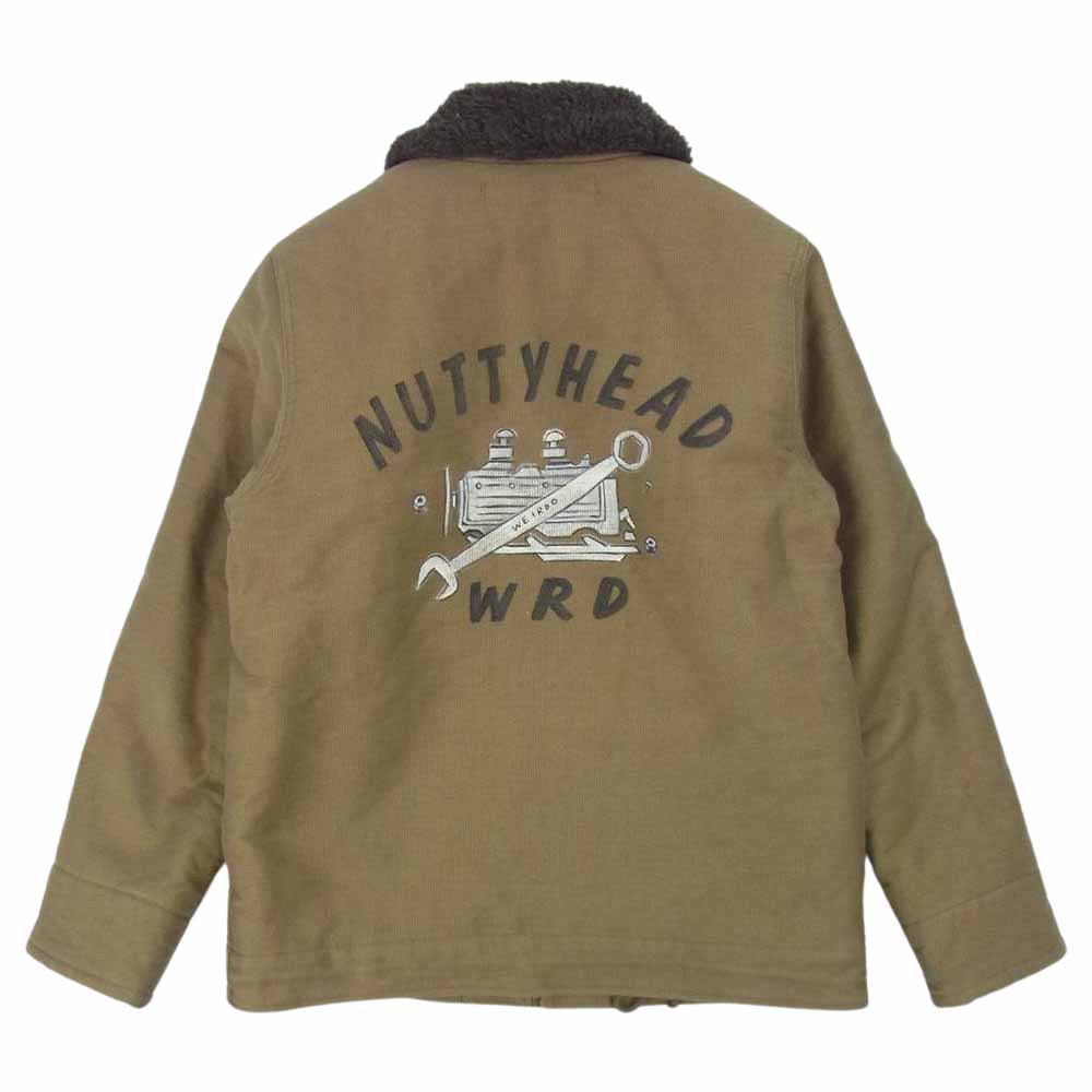 WEIRDO ウィアード WRD-20-AW-05 WRD CLUB ステンシル ペイント N-1 デッキ ジャケット カーキ系 M【中古】