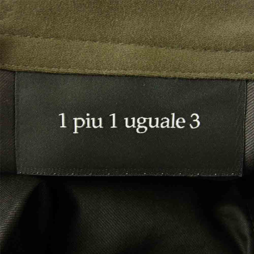 1piu1uguale3 ウノピュウノウグァーレトレ MRP400 CTU201 BACKSATINSTRETCH バイカー ロング パンツ カーキ系 4【美品】【中古】