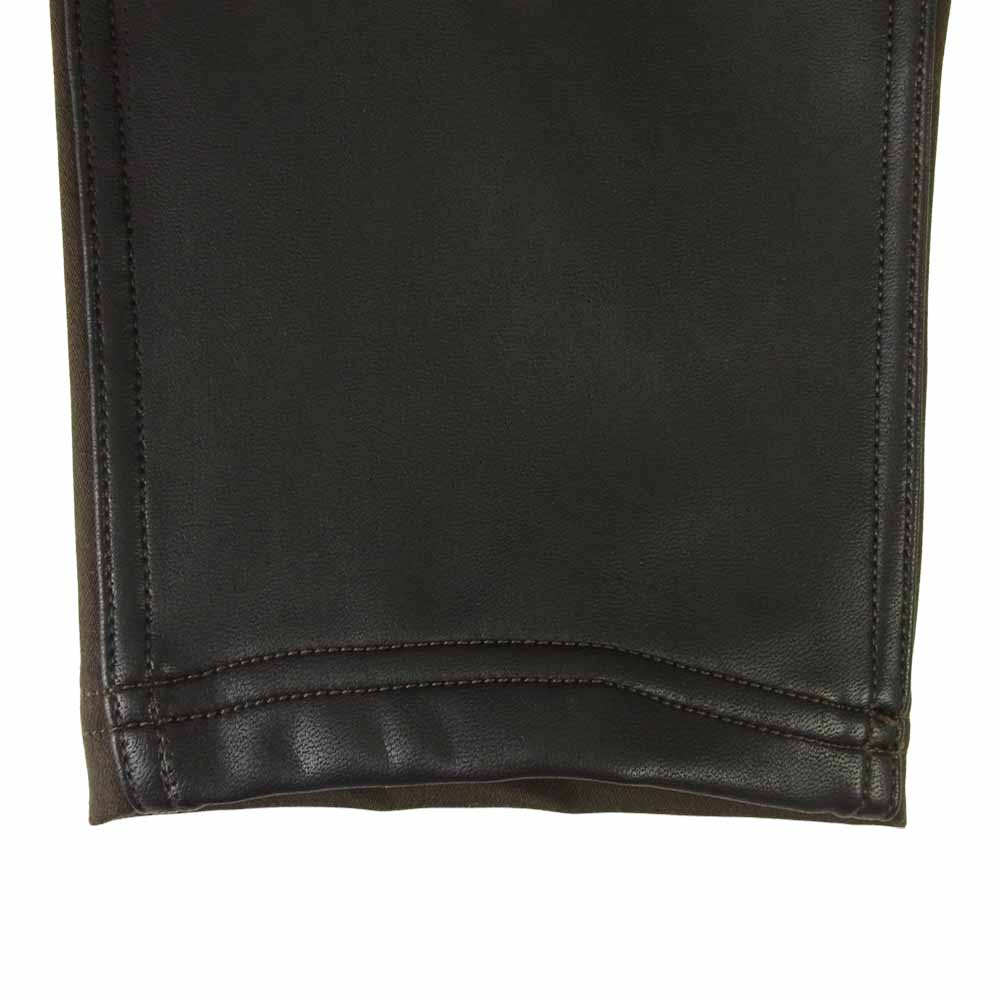 1piu1uguale3 ウノピュウノウグァーレトレ MRP400 CTU201 BACKSATINSTRETCH バイカー ロング パンツ カーキ系 4【美品】【中古】