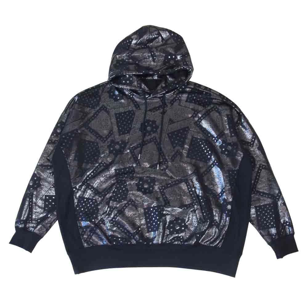 1piu1uguale3 ウノピュウノウグァーレトレ MRB489 CTP086 DROP SHOULDER PULLOVER BANDANA PARKA ドロップショルダー プルオーバー パーカー  ネイビー系 M【極上美品】【中古】