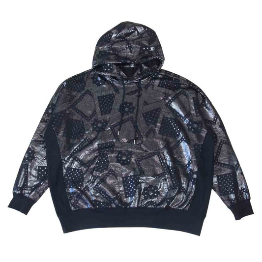 1piu1uguale3 ウノピュウノウグァーレトレ MRB489 CTP086 DROP SHOULDER PULLOVER BANDANA PARKA ドロップショルダー プルオーバー パーカー  ネイビー系 M【極上美品】【中古】