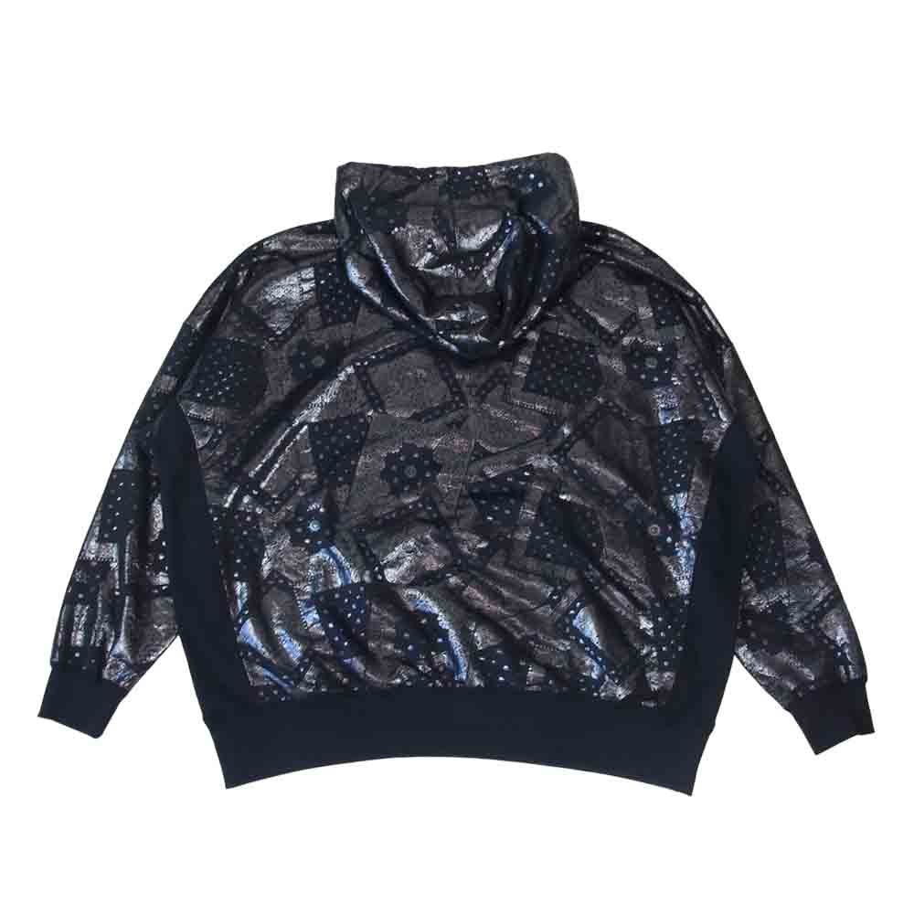 1piu1uguale3 ウノピュウノウグァーレトレ MRB489 CTP086 DROP SHOULDER PULLOVER BANDANA PARKA ドロップショルダー プルオーバー パーカー  ネイビー系 M【極上美品】【中古】